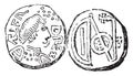 English Coin, vintage illustration
