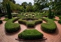 English Colonial Hedge Garden Royalty Free Stock Photo