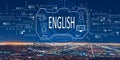 English concept with downtown Los Angeles Royalty Free Stock Photo