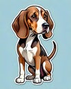 English Coonhound dog clipart clip art cutout