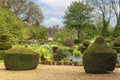 English country garden with topiary