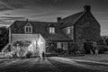 English country house - House Home At Night Royalty Free Stock Photo