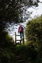 An English country stile with woman