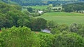 River Wye and rural views from Goodrich Castle, Herefordshire, England Royalty Free Stock Photo