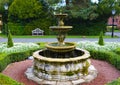 English Countryside Hotel Garden Fountain in September