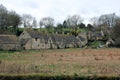 English countryside houses in the cotswolds landscape Royalty Free Stock Photo