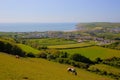English countryside view to Croyde bay Devon England UK in summer Royalty Free Stock Photo
