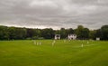 English cricket at Roberts park Saltaire West Yorkshire Royalty Free Stock Photo