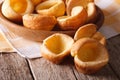 English cuisine: Yorkshire pudding homemade close-up. horizontal