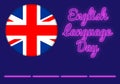 English day background with neon English Language Day red colo Royalty Free Stock Photo