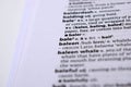 English Definition Dictionary Page Of Printed Word - Bale Close Up Royalty Free Stock Photo