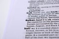 English Definition Dictionary Page Of Printed Word - Balkan Close Up Royalty Free Stock Photo