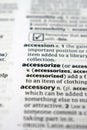 English Definition Dictionary Of Printed Word - Accessorize Close Up Royalty Free Stock Photo