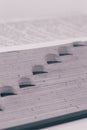 English dictionary alphabetic index with open pages. Royalty Free Stock Photo