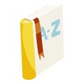 English dictionary book icon, cartoon style