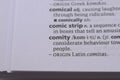 English Dictionary Book Page Close Up With The Word Definition Of - comity Royalty Free Stock Photo