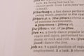 English Dictionary Page Close Up With The Word Definition Of - jitters Royalty Free Stock Photo