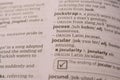 English Dictionary Page Close Up With The Word Definition Of - jocular Royalty Free Stock Photo