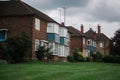 English double decker brick residential houses with tile roof Royalty Free Stock Photo