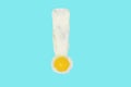 An exclamation point from a fried egg Royalty Free Stock Photo