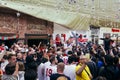 English fans chanting on the street in Moscow