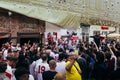 English fans chanting on the street in Moscow