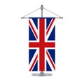 English flag on the cross metallic pole, vector illustration