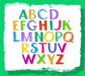 English font, colored crayons, capital letters. Royalty Free Stock Photo