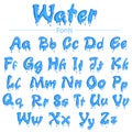 English font in water texture Royalty Free Stock Photo