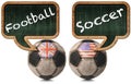 English Football and American Soccer Royalty Free Stock Photo