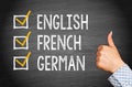 English, French and German Royalty Free Stock Photo