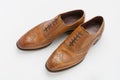 English Full Brogue Brown Shoes