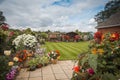 English garden in full summer bloom