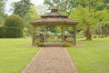 English garden and gazebo