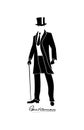 English gentleman with a cane vector illustration