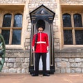 English guard soldier patrolling in London Royalty Free Stock Photo