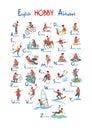 English Hobby Alphabet poster.