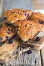 English homemade scones with blackberry.