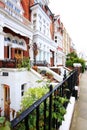 English Homes.Row of Typical English Terraced Houses at London.