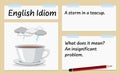 English idiom a storm in a teacup template