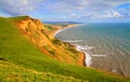 English Jurassic coast view to Chesil beach England UK Royalty Free Stock Photo