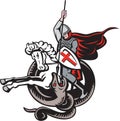English Knight Fighting Dragon England Flag Shield Retro Royalty Free Stock Photo