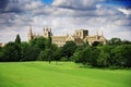 English landscape with catherdral and park