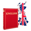 English language book with map of Britain, 3D rendering Royalty Free Stock Photo