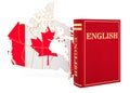 English language book with map of Canada, 3D rendering Royalty Free Stock Photo