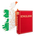 English language book with map of Ireland, 3D rendering Royalty Free Stock Photo