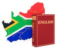 English language book with map of South Africa, 3D rendering Royalty Free Stock Photo