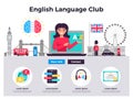 English Language Club Banners Royalty Free Stock Photo