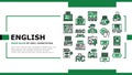 English Language Learn At School Landing Header Vector