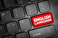 English Language text button on keyboard, concept background Royalty Free Stock Photo